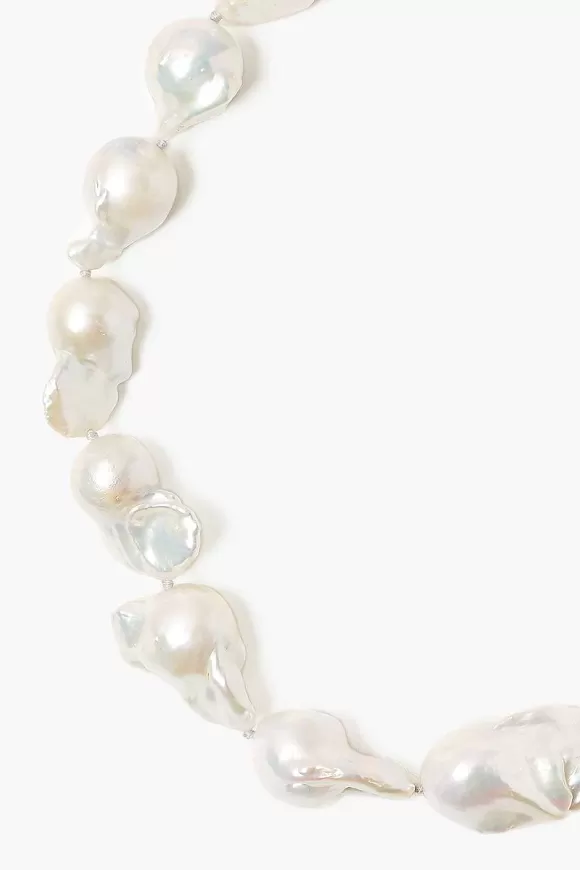 Chan Luu White Baroque Pearl Collar Necklace New