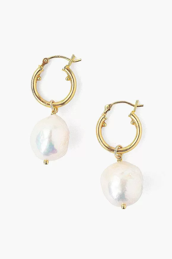 Chan Luu White Baroque Pearl Hoop Earrings Shop