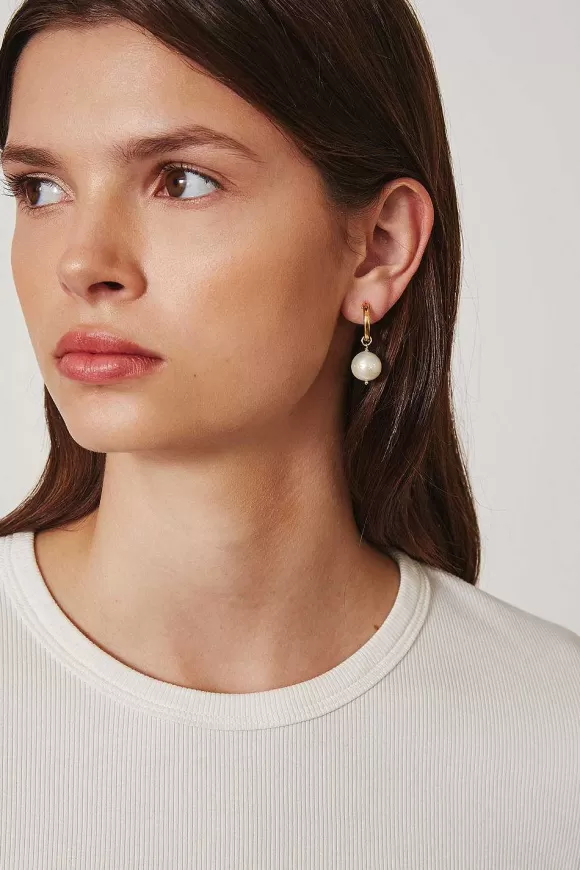 Chan Luu White Baroque Pearl Hoop Earrings Shop