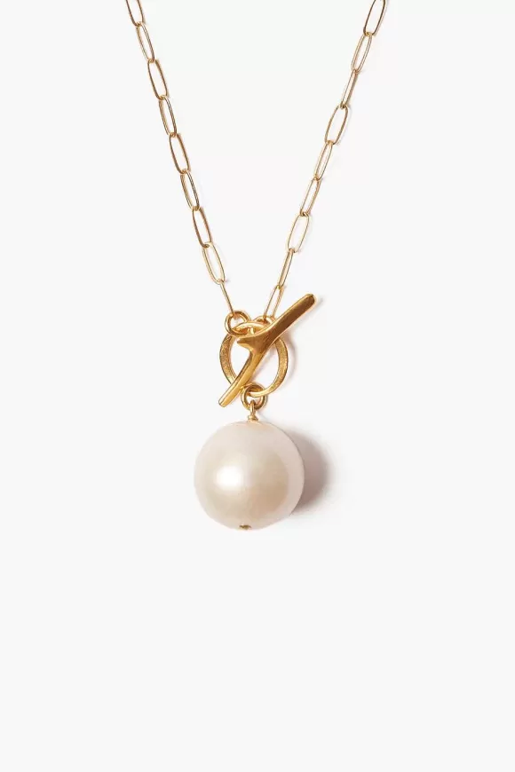 Chan Luu White Freshwater Pearl Toggle Necklace Shop