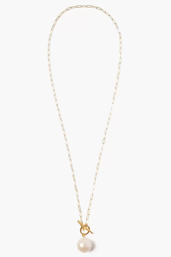 Chan Luu White Freshwater Pearl Toggle Necklace Shop