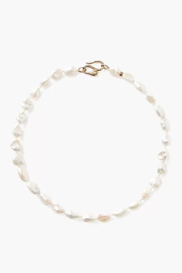 Chan Luu White Keshi Pearl Cobra Necklace Cheap