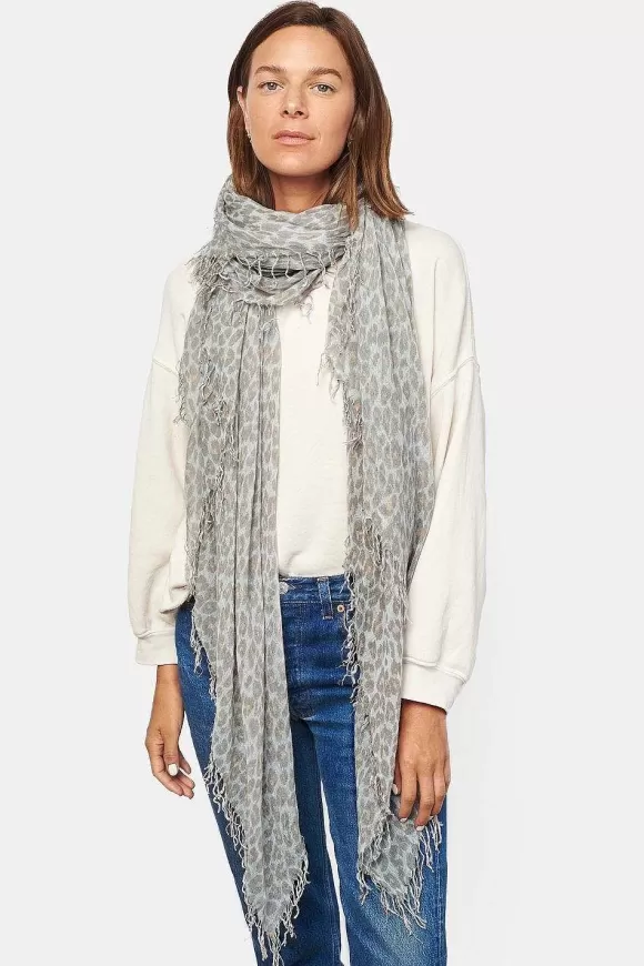 Chan Luu White Leopard Print Cashmere And Silk Scarf Store