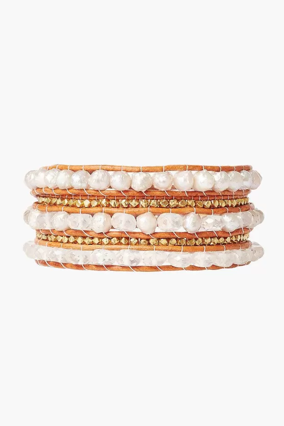 Chan Luu White Mix And Pearl Wrap Bracelet Online