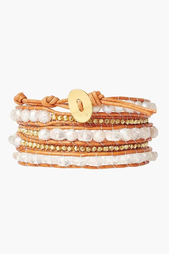 Chan Luu White Mix And Pearl Wrap Bracelet Online