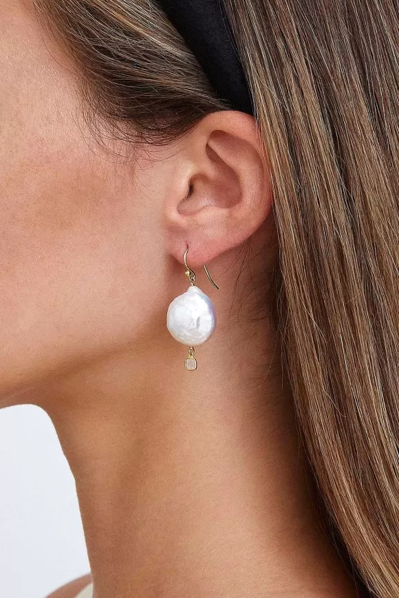 Chan Luu White Pearl And Diamond Teardrop Earrings Outlet