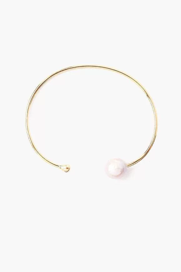 Chan Luu White Pearl And Gold Diamond Cuff Flash Sale