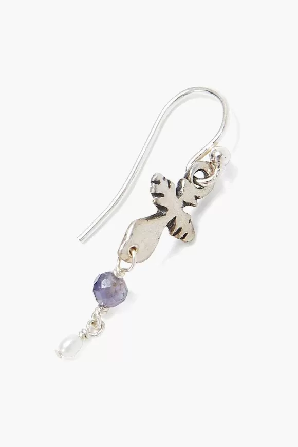 Chan Luu White Pearl And Iolite Silver Dagger Earrings Hot