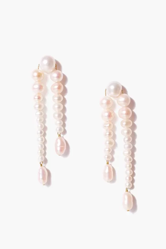 Chan Luu White Pearl Waterfall Earrings Fashion