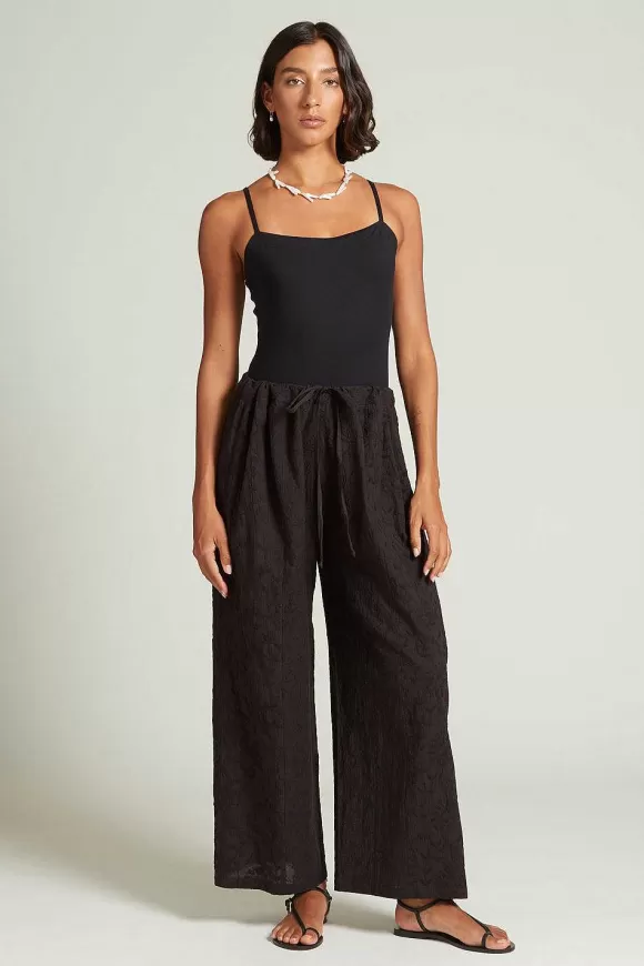 Chan Luu Wisteria Embroidered Pant Caviar Best Sale