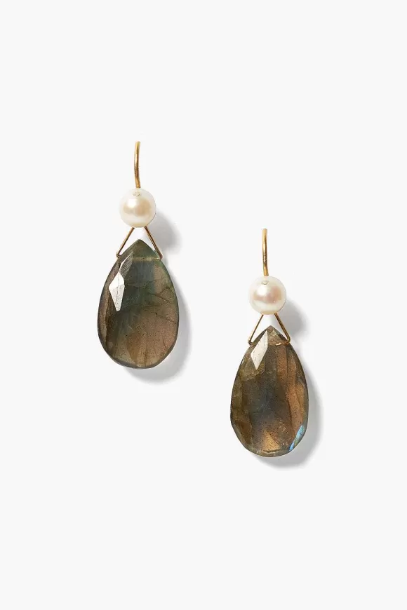 Chan Luu Yasmine Pearl Earrings Labradorite Fashion