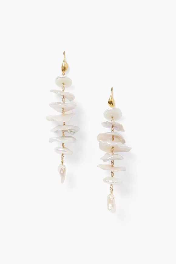 Chan Luu Yuki Drop Earrings White Pearl Online