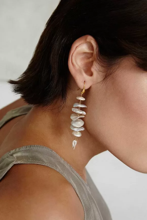 Chan Luu Yuki Drop Earrings White Pearl Online