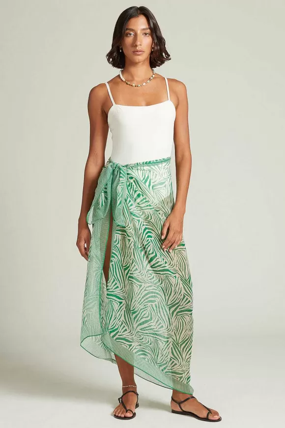 Chan Luu Zebra Print Sarong Verdant Green Store