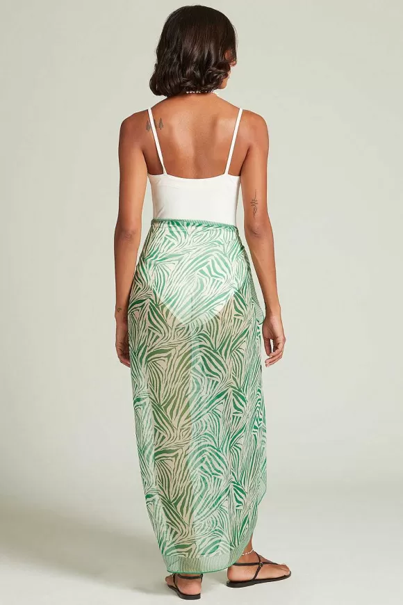 Chan Luu Zebra Print Sarong Verdant Green Store